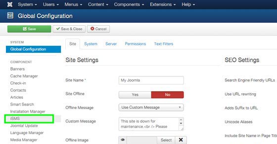Install iSMS with Joomla Malaysia