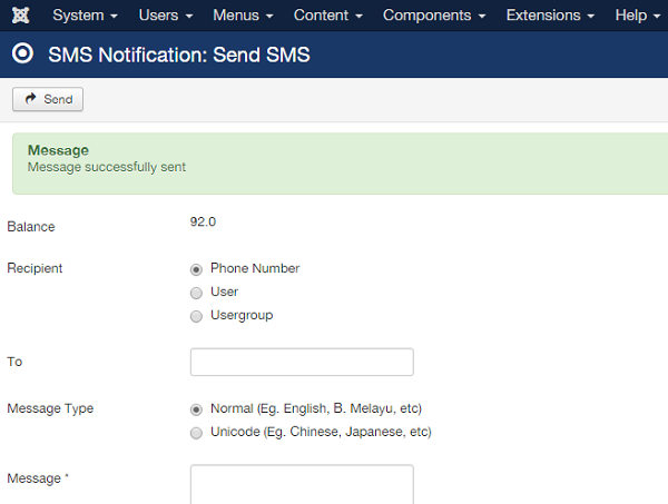 Install iSMS with Joomla Malaysia