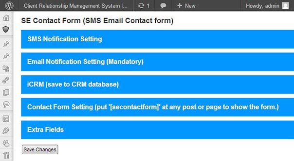 Bulk SMS CRM Malaysia Wordpress SE Contact Form