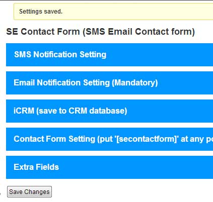 Bulk SMS CRM Malaysia Wordpress SE Contact Form