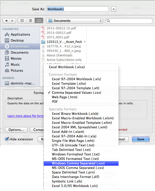 How To Extract Export Microsoft Excel To CSV Using Mac OS Export 